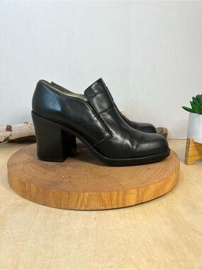 Vintage MIA Black Leather Square Toe Ankle Boots | Made in Brazil | Size 8.5